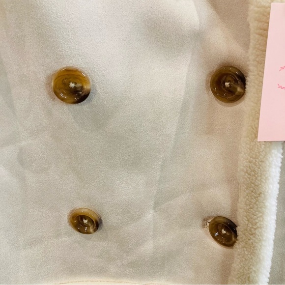 FOX & WIT Sz 2X Faux Leather Faux Sherpa Lined Double Breasted Jacket Coat NEW - Picture 15 of 16